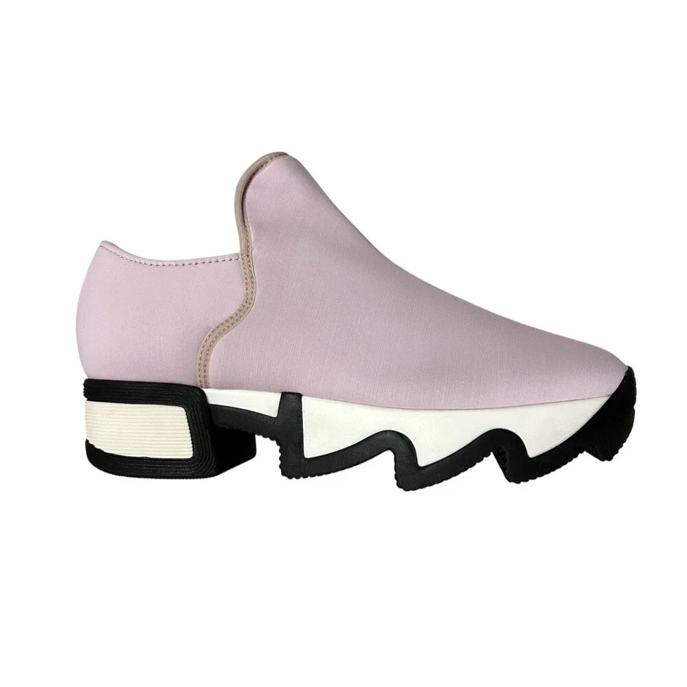 IRi NYC NWT Women's Lilac Pink Neoprene Wavy Heel Futuristic Sneakers Size 9.5